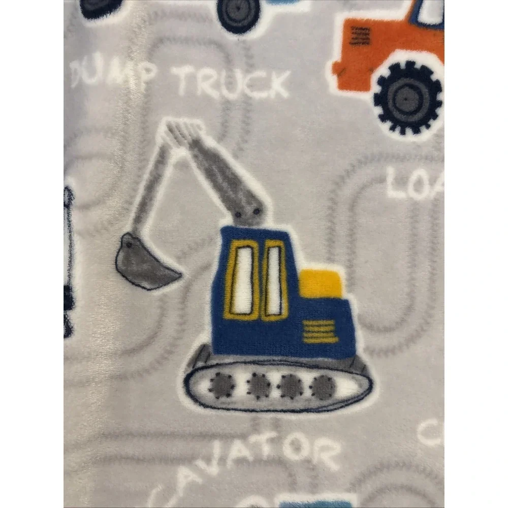 Novogratz Kids Construction Throw Blanket 50x60 Dump Truck Excavator Fleece